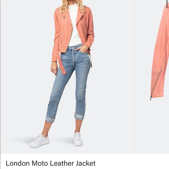 *BRAND NEW* AS by DF* gently worn Pink rose suede moto jacket! - Picture 3 of 3